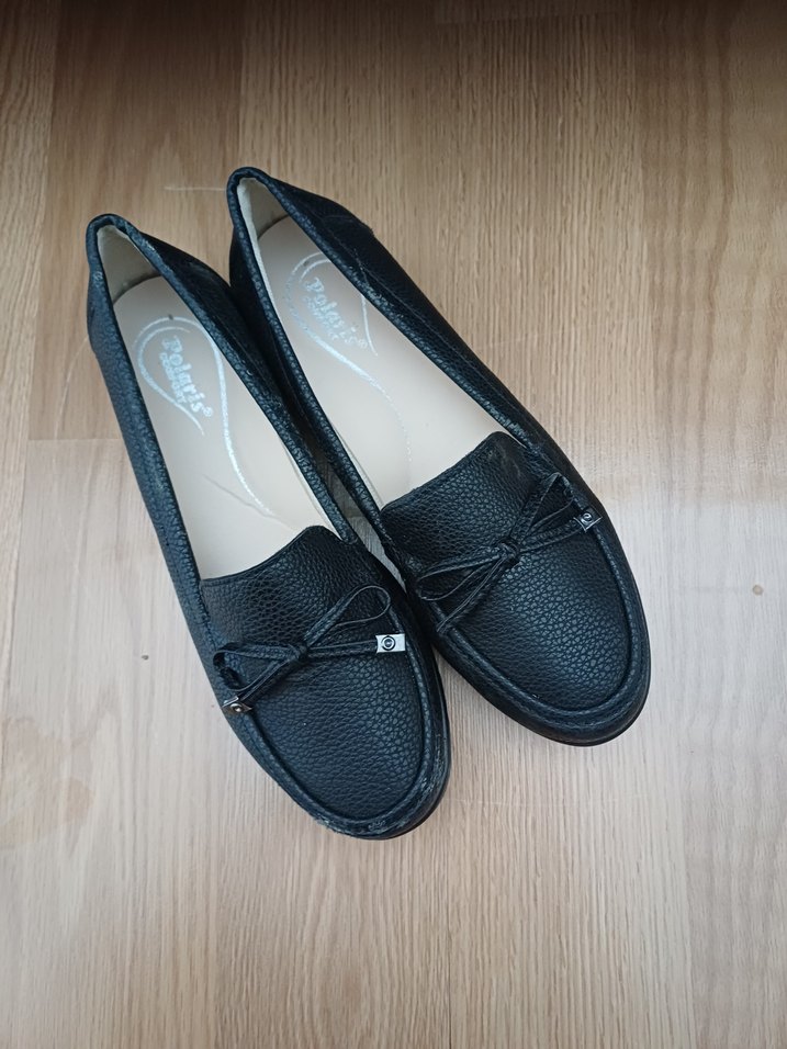 Siyah Tokalı Kadın Dolgu Topuklu Babet - Görsel 4