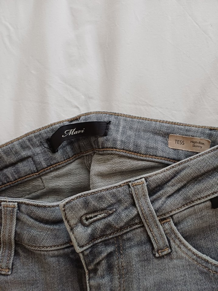 Gri Normal Boy Denim Kadın Pantolon - Görsel 2