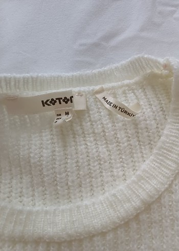 Beyaz Örgü Kadın Kazak - Görsel 2