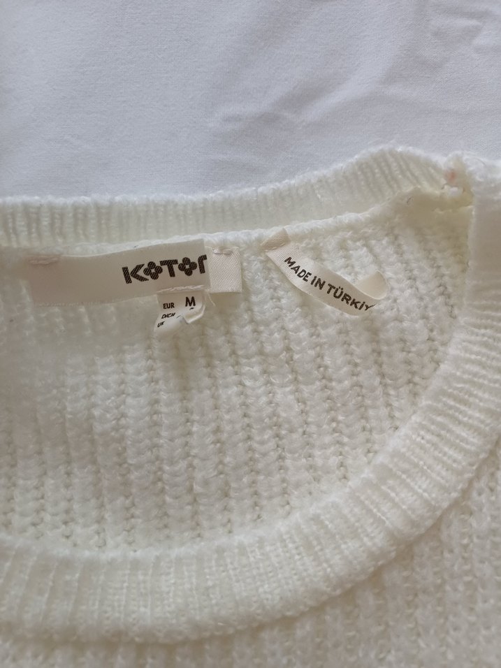 Beyaz Örgü Kadın Kazak - Görsel 2