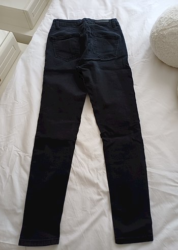 Siyah Düğmeli Kadın Denim Jean - Görsel 2