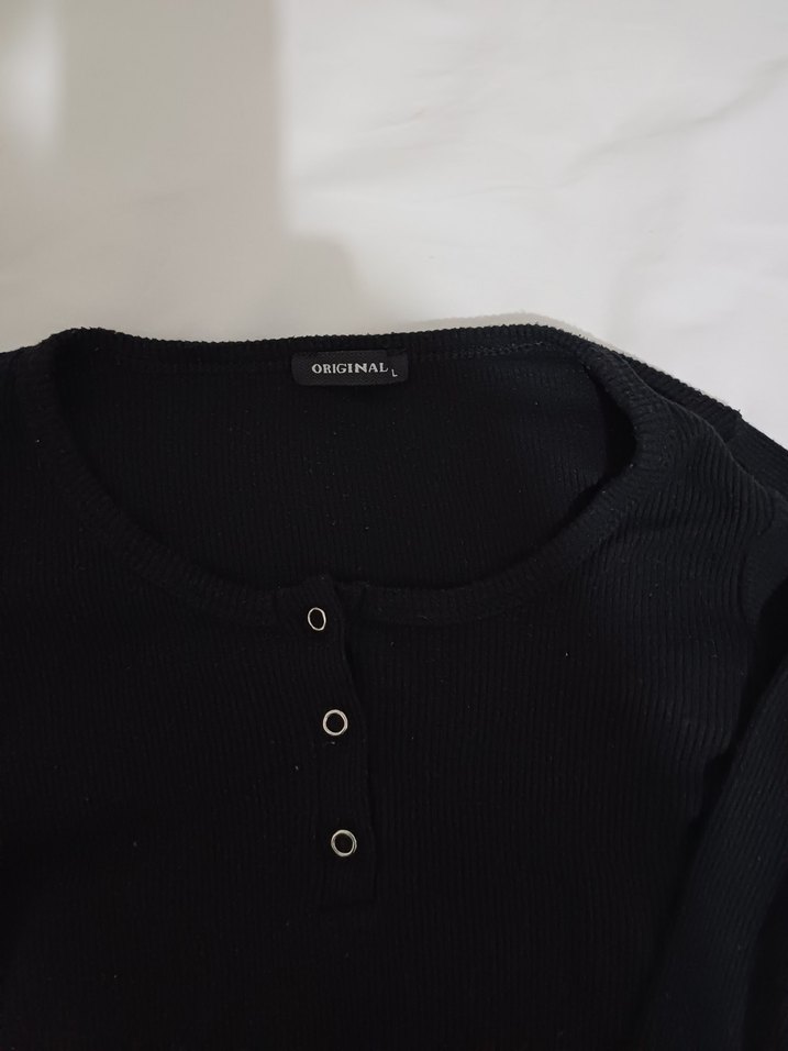 Siyah Uzun Kollu İnce Hırka - Görsel 5