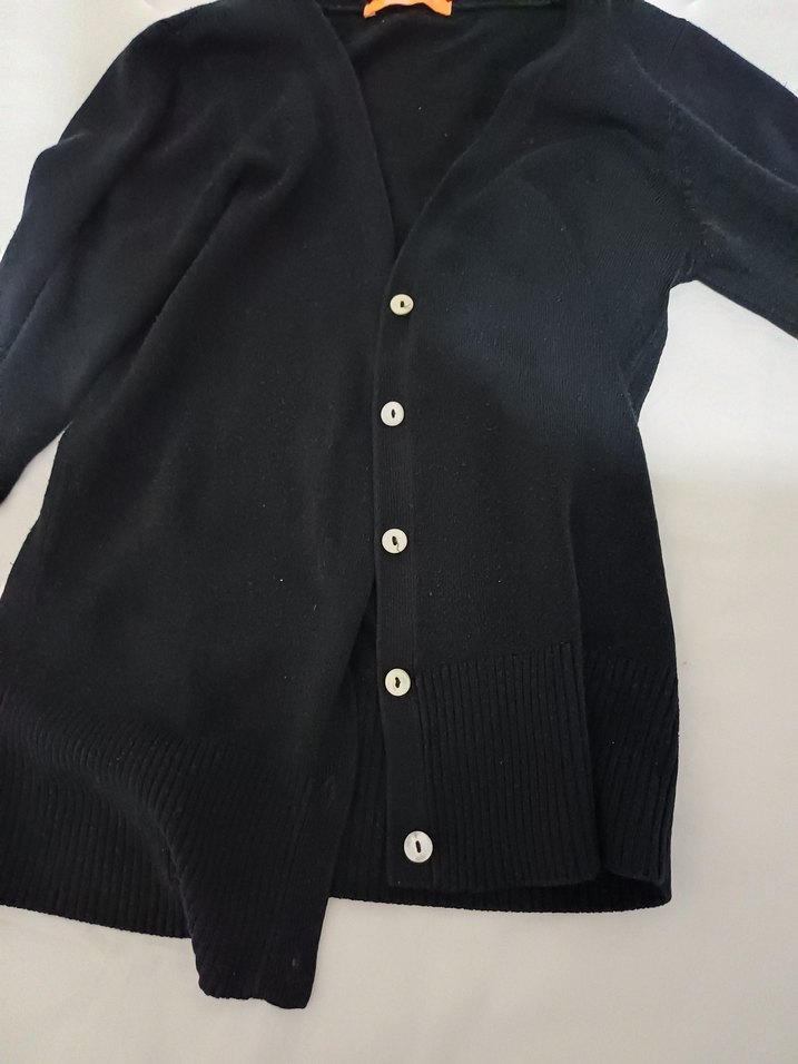 Siyah Uzun Kollu İnce Hırka - Görsel 3