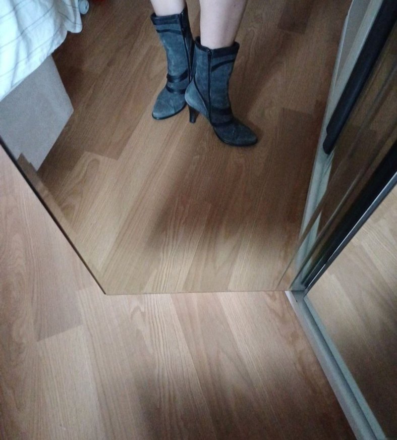 Gri Süet Stiletto Topuklu Kadın Bot - Görsel 2