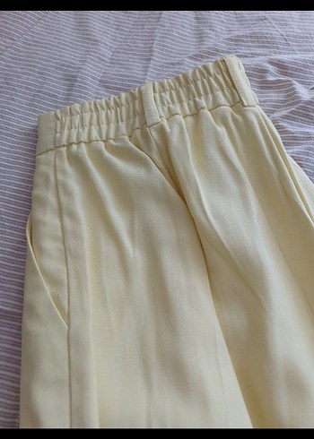 Sarı Kemerli Kadın Keten Takım Elbise - Görsel 5