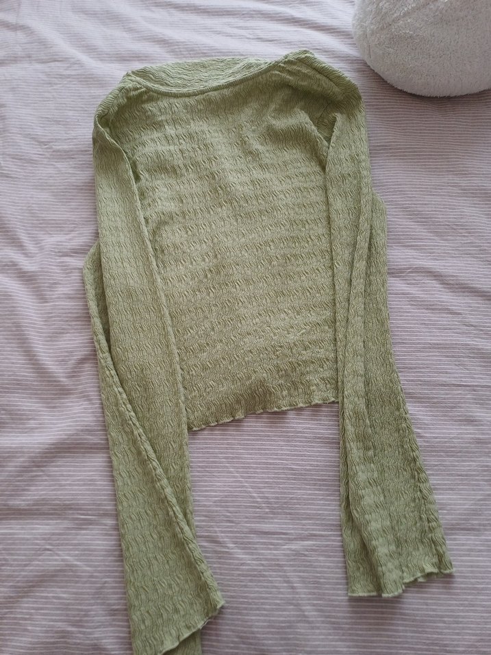 Haki V Yakalı Triko hırka - Görsel 4