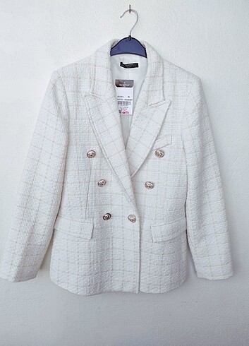 Zara model ekru tuvid blazer ceket