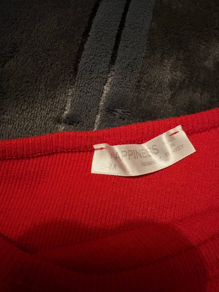 Kırmızı Tek Omuzlu Triko Kadın Kazak - Görsel 2