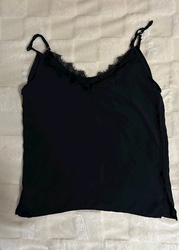 Dantel Detaylı Siyah V Yaka Kadın Atlet - Görsel 2