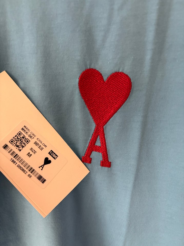 Ami Marka Mavi Pamuklu Tişört - Görsel 3