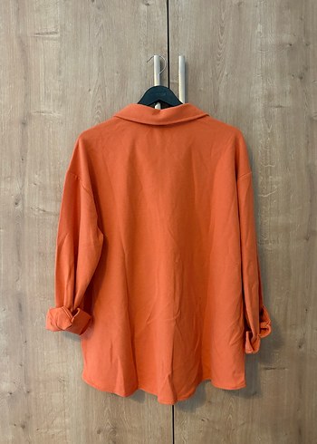 Bebe Marka Turuncu Düğmeli Uzun Kollu Kadın Gömlek - Görsel 5