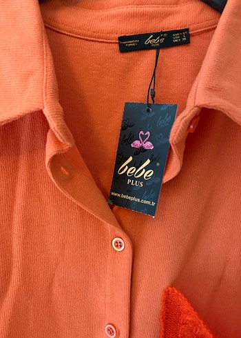 Bebe Marka Turuncu Düğmeli Uzun Kollu Kadın Gömlek - Görsel 2