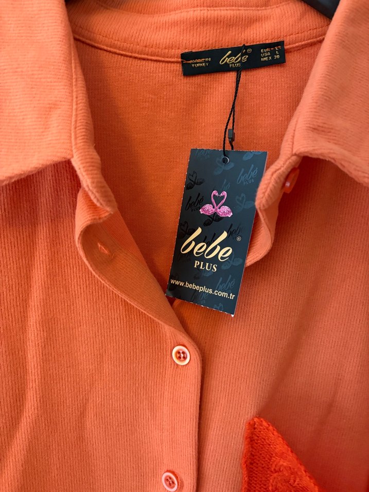 Bebe Marka Turuncu Düğmeli Uzun Kollu Kadın Gömlek - Görsel 2