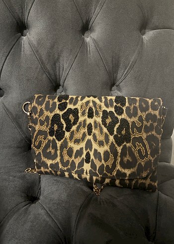 Kahverengi Leopar Desenli Özel Tasarım Kadın Çanta - Görsel 3