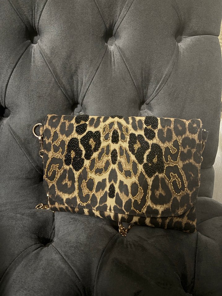 Kahverengi Leopar Desenli Özel Tasarım Kadın Çanta - Görsel 3