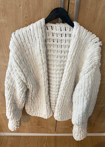 Beyaz Renk Örgü Kadın Hırka - Görsel 4