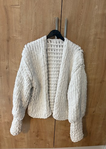 Beyaz Renk Örgü Kadın Hırka - Görsel 2