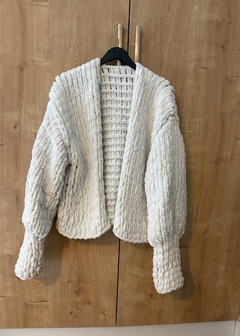 Beyaz Renk Örgü Kadın Hırka - Görsel 3