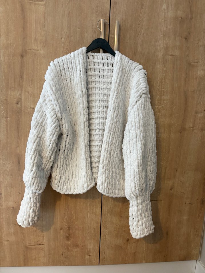 Beyaz Renk Örgü Kadın Hırka - Görsel 3