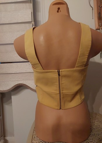 Sarı Halter Yaka Kemerli Mini Büstiyer - Görsel 2