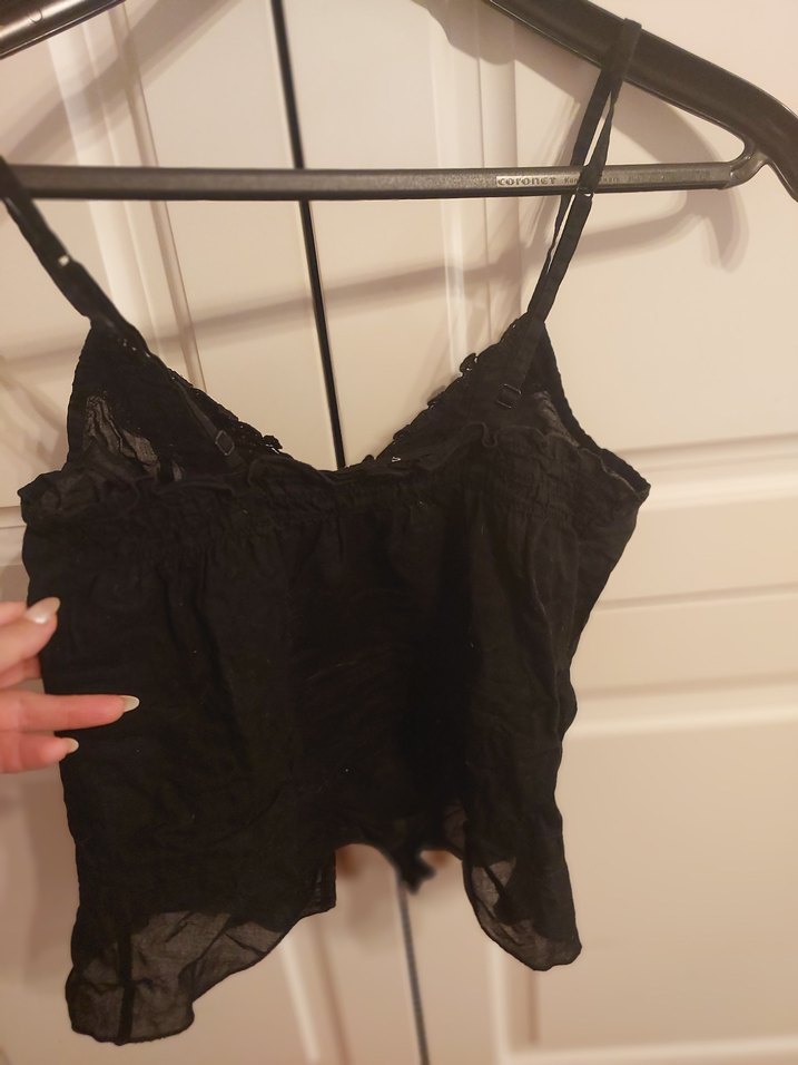 Siyah askılı keten göm
lek - Görsel 4