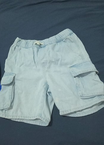 4 Yaş Beden Kız Çocuk Mavi Pastel Batik Düğmeli Kot Pantolon