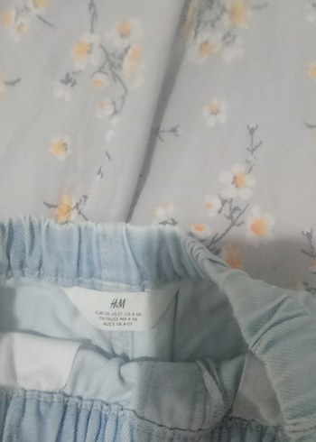 4 Yaş Beden mavi Renk Kız Çocuk Mavi Pastel Batik Düğmeli Kot Pantolon