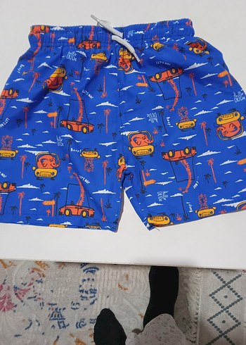 Renkli Baskılı Mavi erkek çocukdeniz şortu - Görsel 3