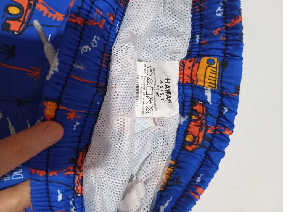 Renkli Baskılı Mavi erkek  çocukdeniz şortu - Görsel 2