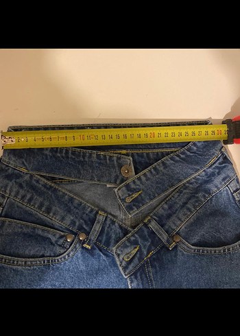 xs Beden lacivert Renk Botu Paça Bel Detaylı Mavi Kot Pantolon