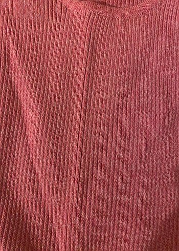 xs Beden Pembe Örgü Bağlama Detaylı Kolsuz Üst