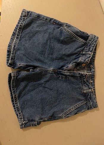 Kadın Lacivert Midi Denim Şort