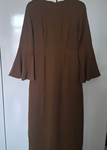 Yağ yeşili Kadın Uzun Kollu Uzun Elbise - Görsel 4