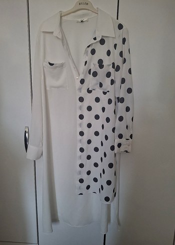 Puantiye Desenli Uzun Tunik - Görsel 2