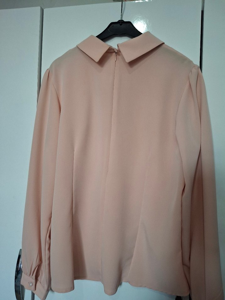 pembe Düğmeli Uzun Kollu Kadın Gömlek - Görsel 3