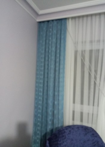 Modern Klasik Mavi Batik Desenli Perde - Görsel 2