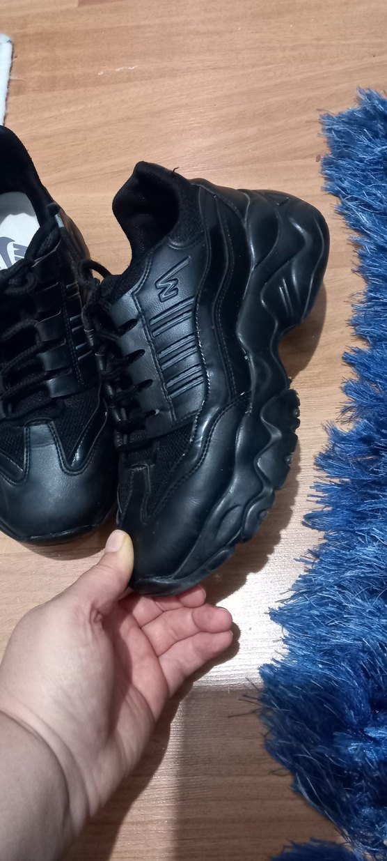 Siyah Kadın Spor Stiletto Topuklu Sneakers - Görsel 3