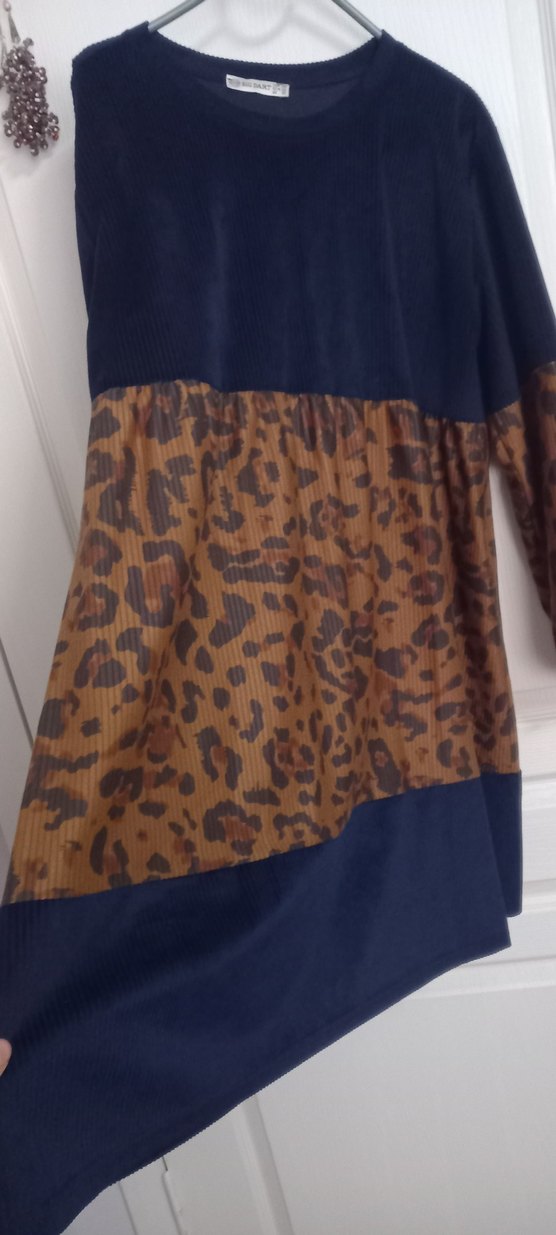 Kahverengi Leopar Desenli Uzun Tunik - Görsel 2