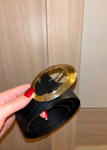 Beden altın Renk Kadın Deri Kemer, Altın Tokalı