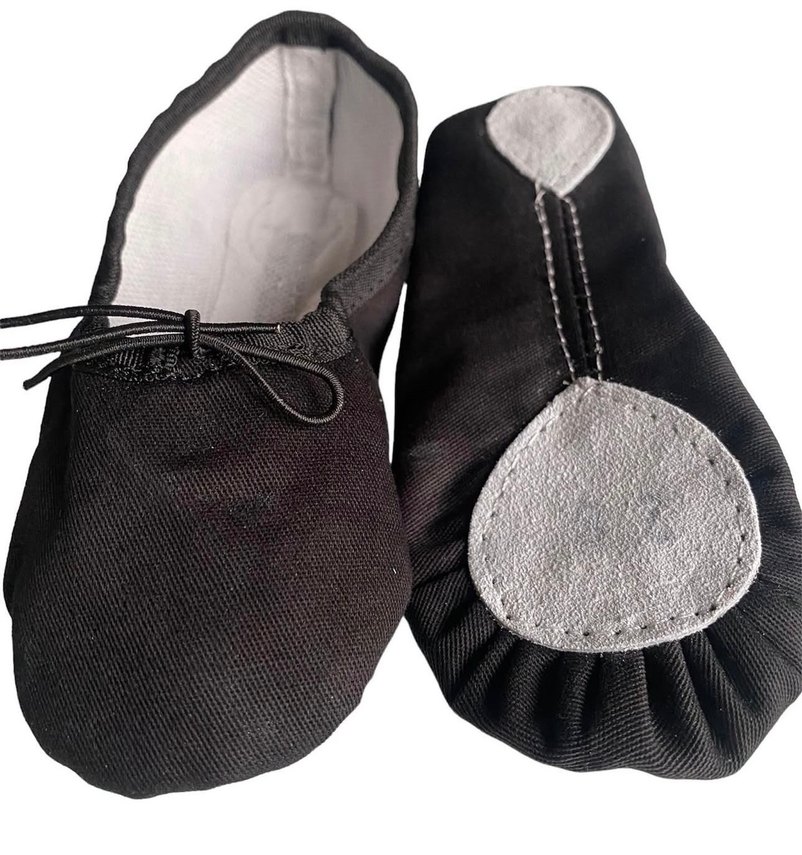 Çocuk Beyaz ve siyah Bale Ayakkabısı Elastik Detaylı - Görsel 2