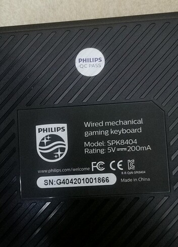 Philips:G404 SPK8404 Siyah Gümüş Rainbow Aydınlatmalı Blue Switc