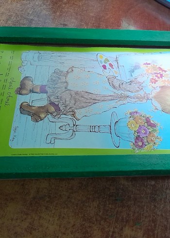 Beden Çocuk Temalı Pastel Renkli Yeşil Takvim Çerçevesi.ahşap..1983.