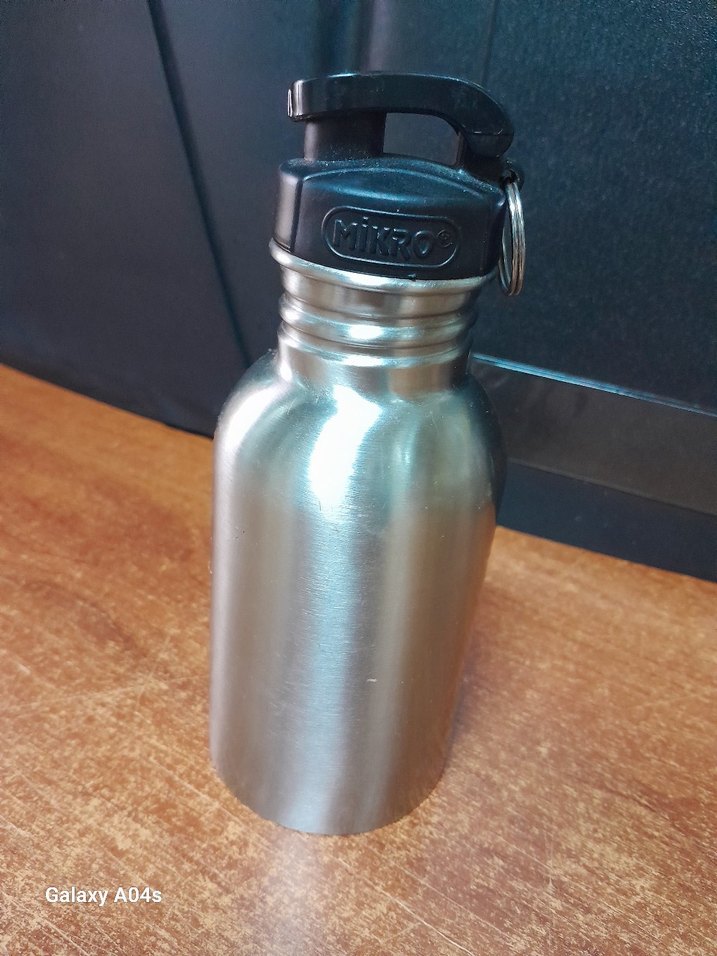 Gri Çocuk Termos Şişesi..paslanmaz kondisyon u düzgün - Görsel 2