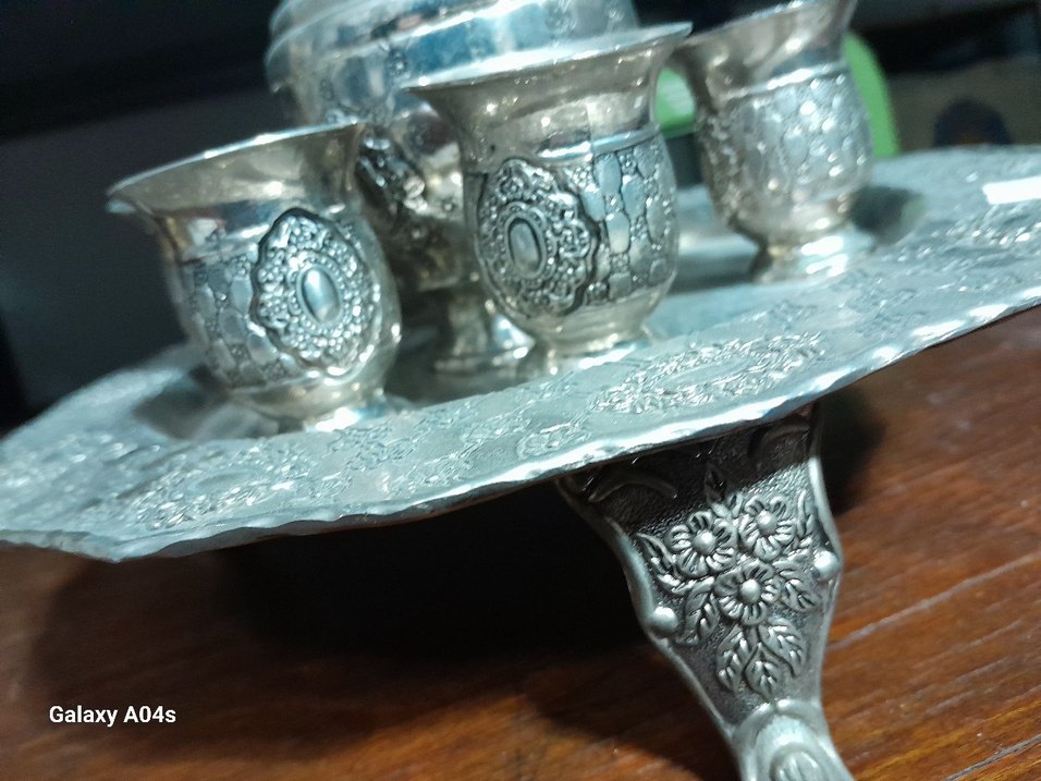 Nakışlı Gri Beyaz Sofra Takımı - Görsel 3