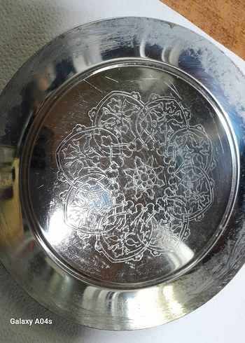 Yeşil Parlak Yaprak Şekilli Tabak.cam. ve.  metal.  Sanatı - Görsel 5