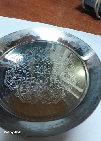 Yeşil Parlak Yaprak Şekilli Tabak.cam. ve.  metal.  Sanatı - Görsel 13