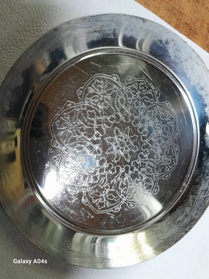 Yeşil Parlak Yaprak Şekilli Tabak.cam. ve.  metal.  Sanatı - Görsel 5