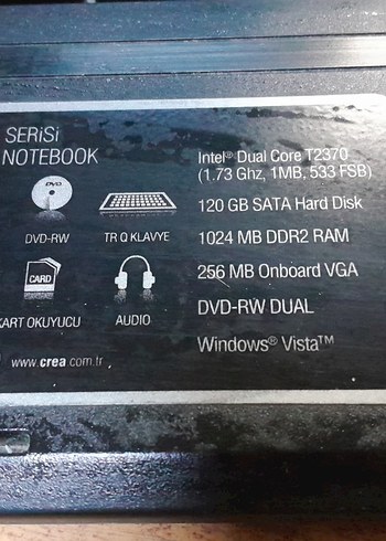 Crea Dizüstü Bilgisayar. görseli güzel kondisyonl u .bakılmalı - Görsel 8