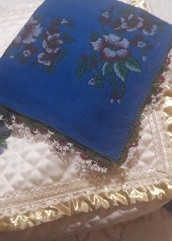 Armine Dantel Detaylı Vintage Mor Kadın Fuları