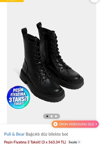 Pull & Bear Siyah Bağcıklı Platform Bot